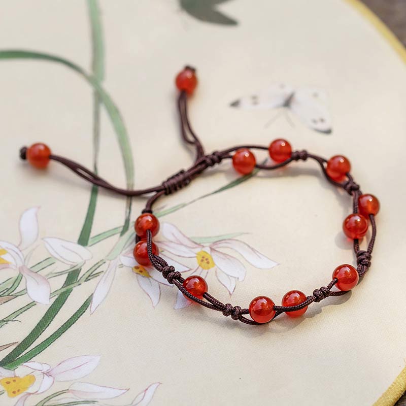 Red Agate Moss Agate Cinnabar Calm Bracelet