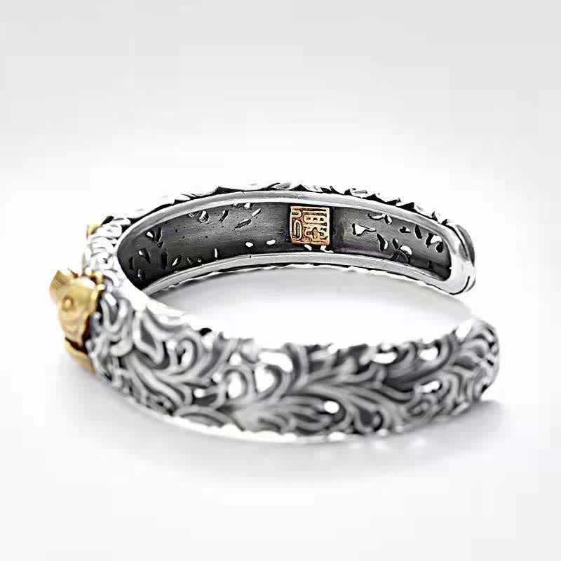 Koi Fish Grass Pattern Prosperity Wealth Bracelet Bangle