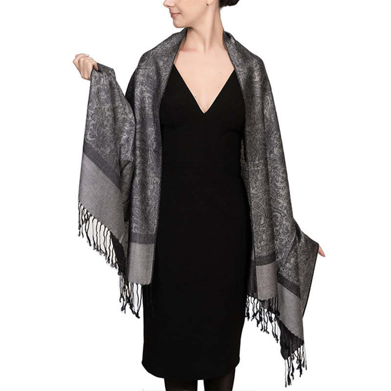 Tibetan Cashew Jacquard Tassels Shawl Spring Fall Winter Warm Cozy Scarf Wrap