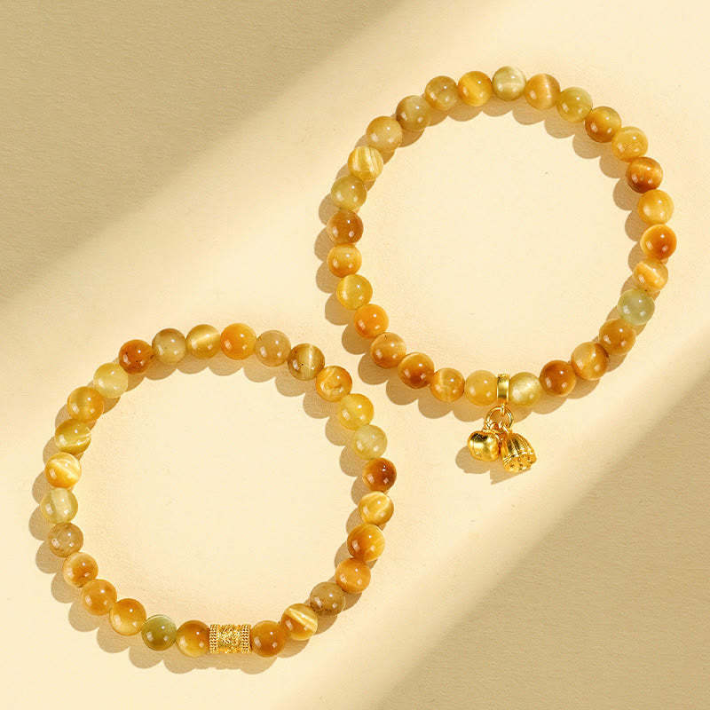 Tiger Eye Fu Character Bamboo Koi Fish Lotus Om Mani Padme Hum Protection Bracelet