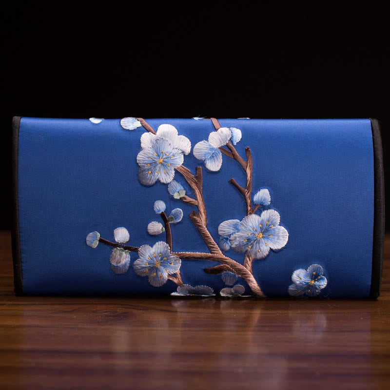 Plum Bossom Su Embroidery Journey Shopping Long Purse Handbag