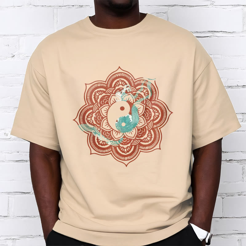 Mandala Yin Yang Cotton Tee T-shirt
