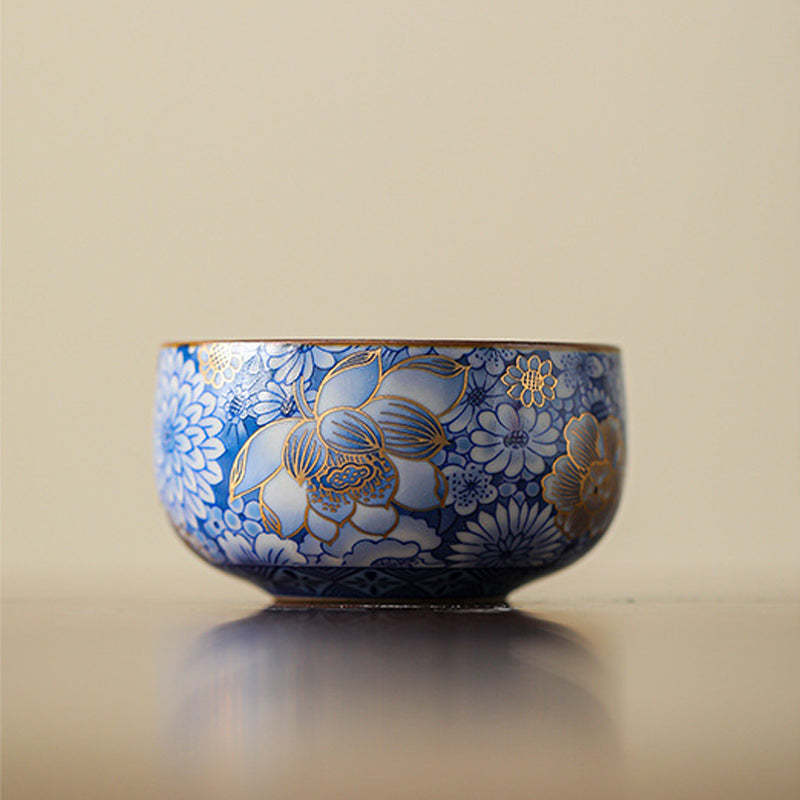 Lotus Chrysanthemum Plum Blossom Flower Teacup Kung Fu Tea Cup Teapot
