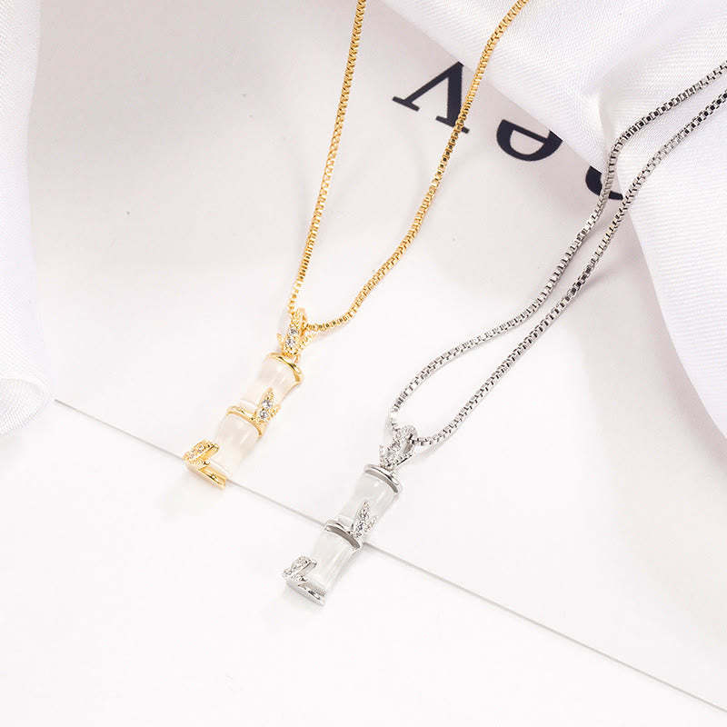 Chalcedony Bamboo Pattern Harmony Necklace Pendant