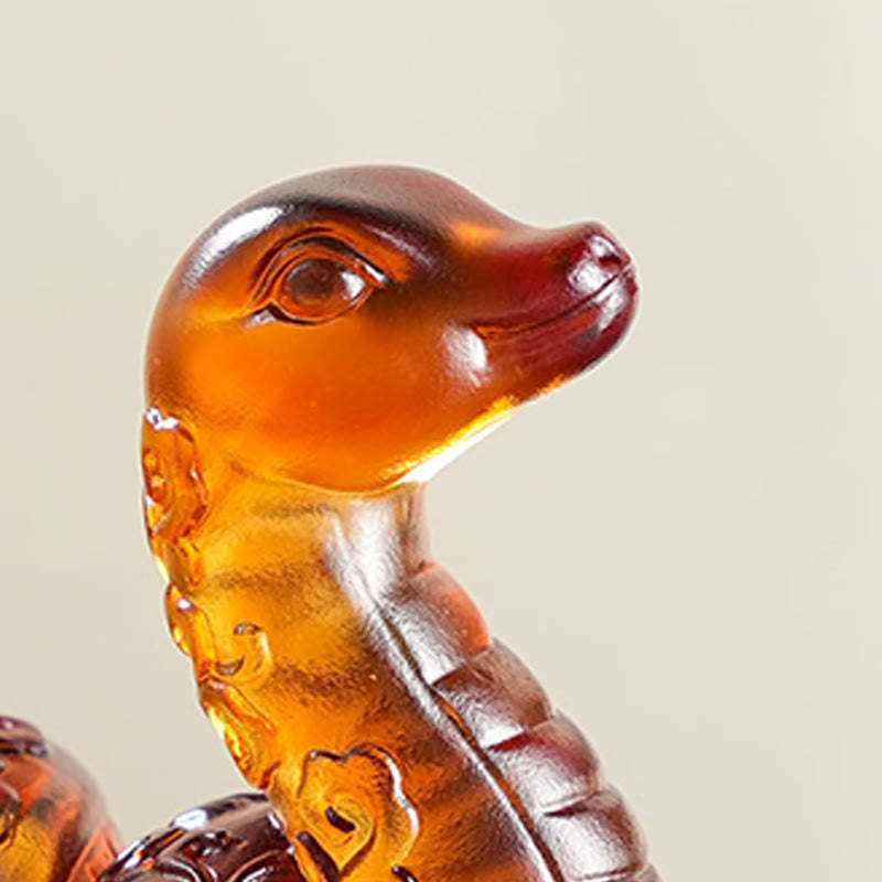 Year Of The Snake Auspicious Clouds Joy And Auspiciousness Liuli Art Piece Home Decoration