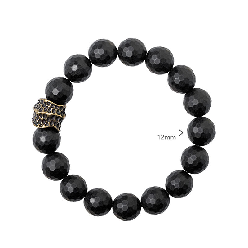 Matte Frosting Black Onyx Copper Brass Protection Bracelet