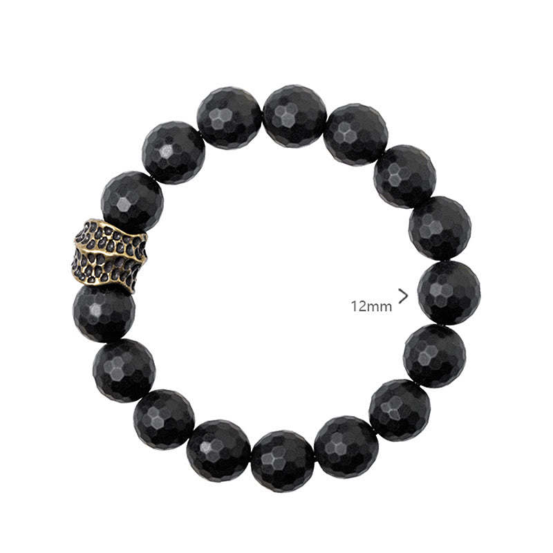 Matte Frosting Black Onyx Copper Brass Protection Bracelet