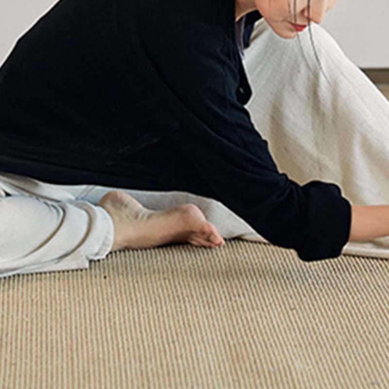 Plain Long Sleeve Coat Jacket Top Wide Leg Pants Zen Tai Chi Yoga Meditation Clothing