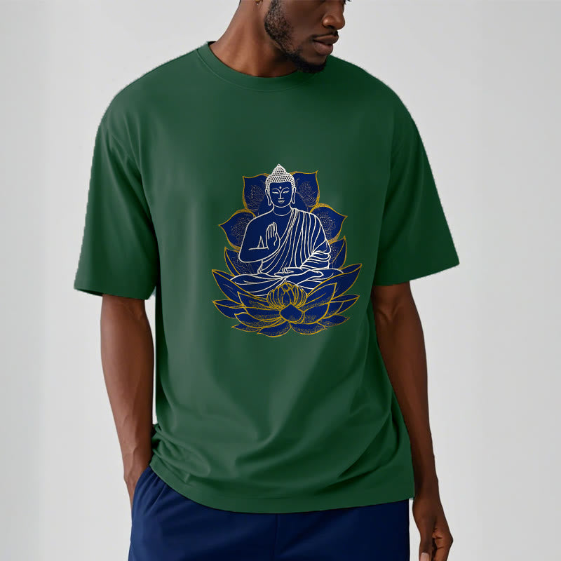 mystic zen Sitting On The Lotus Cotton Tee T-shirt