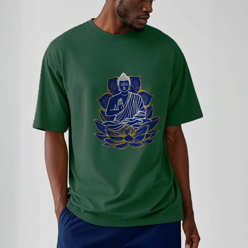 mystic zen Sitting On The Lotus Cotton Tee T-shirt