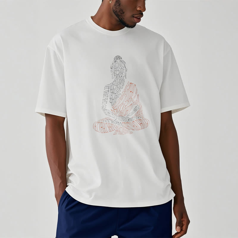 Meditating mystic zen Let That Shit Go Pattern Tee T-shirt