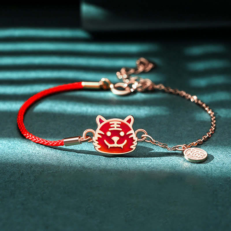 925 Sterling Silver Color-changing Chinese Zodiac Luck Protection Red String Chain Bracelet