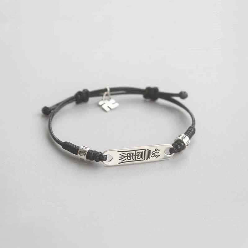 925 Sterling Silver Red String Luck Strength Braid Bracelet
