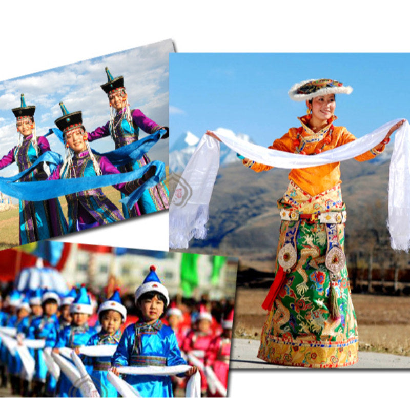 Tibetan Blessing Auspicious 5 Colors Jacquard Khata Decoration