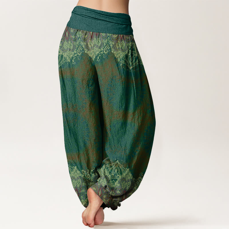 Casual Lycoris Radiata Mandala Pattern Women's Elastic Waist Harem Pants