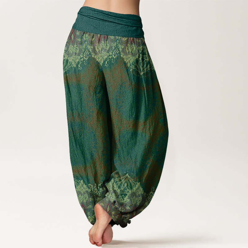 Casual Lycoris Radiata Mandala Pattern Women's Elastic Waist Harem Pants