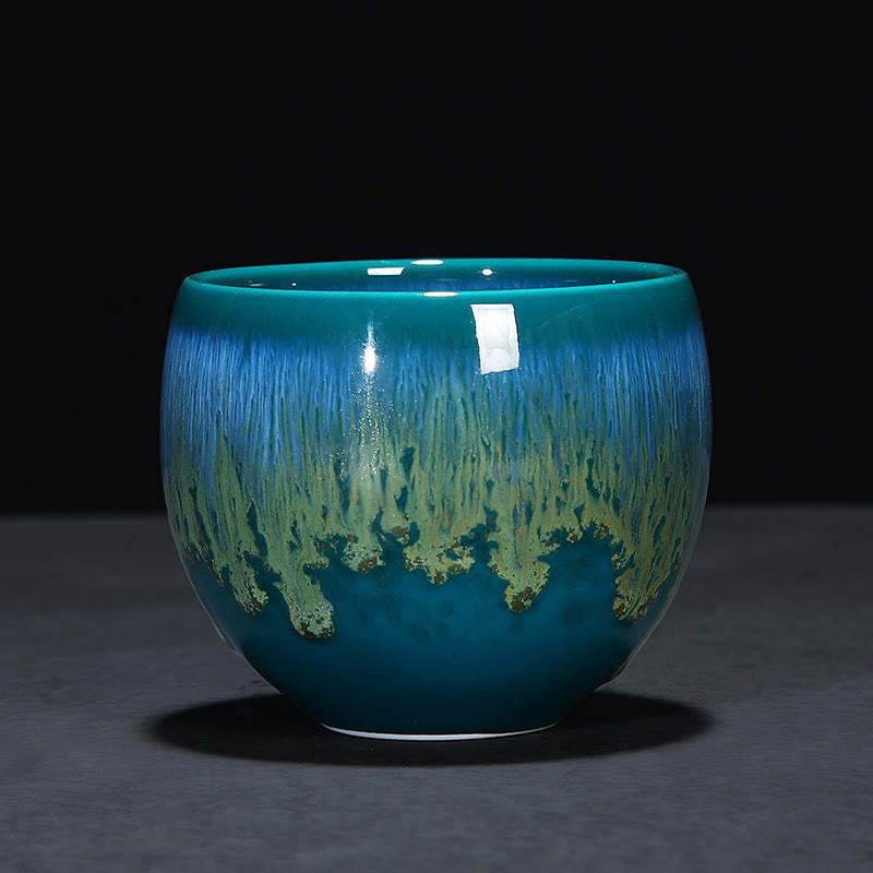Chinese Jianzhan Glaze Kiln Change Ceramic Teacup Tenmoku Kung Fu Tea Cup