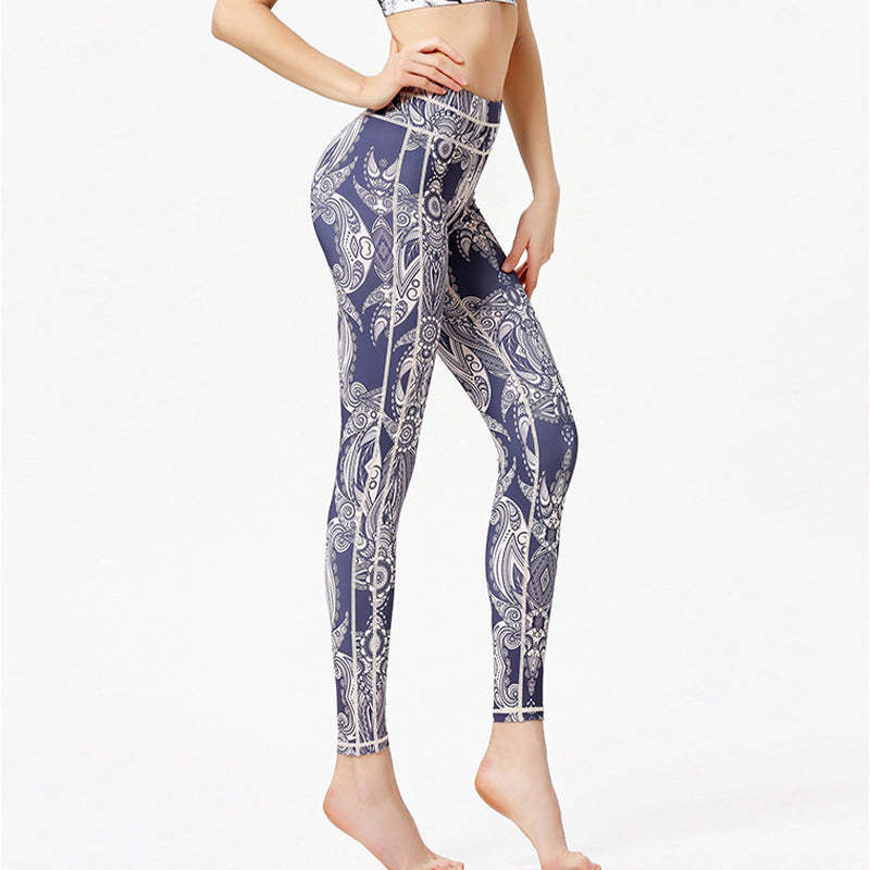 Flowers Leaves Print Pants Sports Fitness Yoga Leggings Women's Yoga Pants