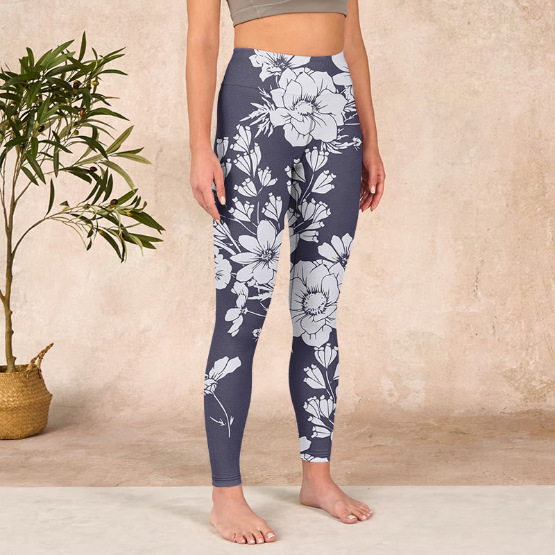 Flowers Blossom Print Sports Fitness Leggings Women's Yoga Pants