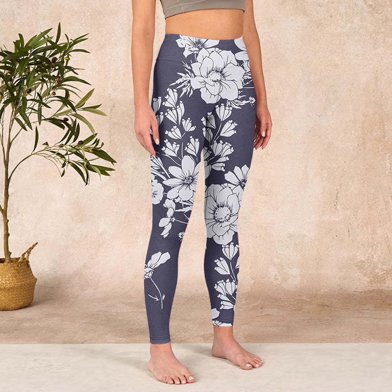 Flowers Blossom Print Sports Fitness Leggings Women's Yoga Pants