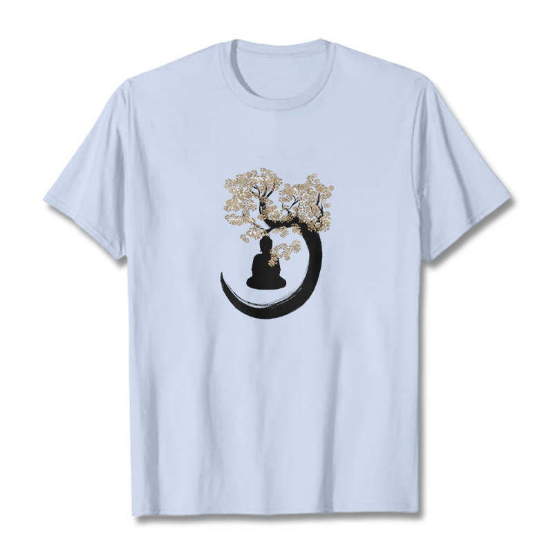 mystic zen Sitting Under The Tree Cotton Tee T-shirt