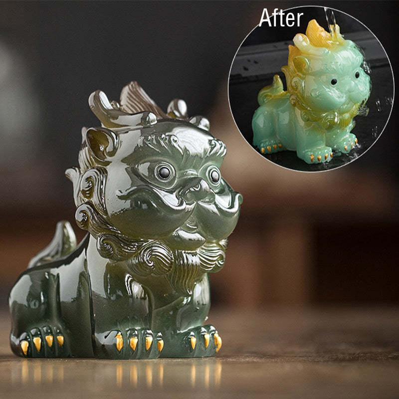 Color Changing Small PiXiu Resin Tea Pet Wealth Home Figurine Decoration