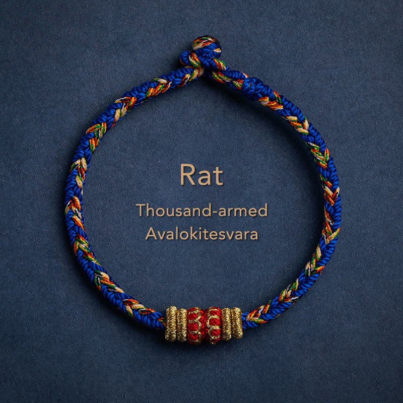 Tibet Handmade Chinese Zodiac Natal mystic zen Luck Strength Braided String Bracelet