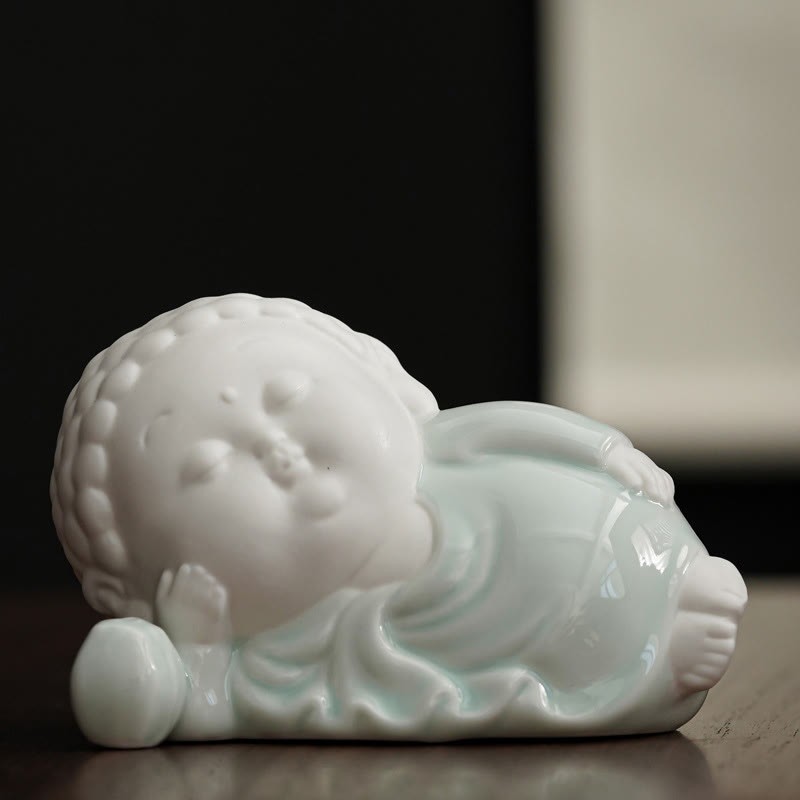 mystic zen Sitting Standing Reclining Ceramic Healing Incense Burner Desk Decoration