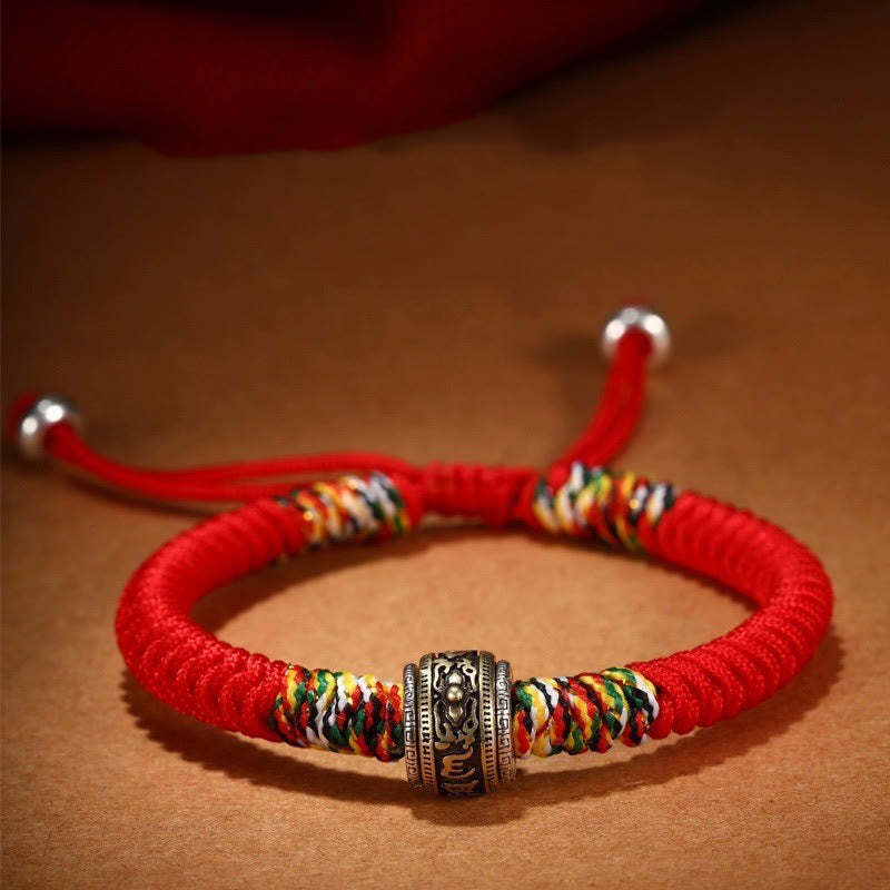 925 Sterling Silver Om Mani Padme Hum King Kong Knot Faith Bracelet