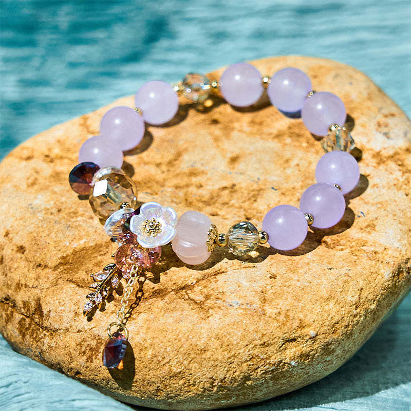 Blue Crystal Amethyst Sun Stone Green Aventurine Healing Bracelet