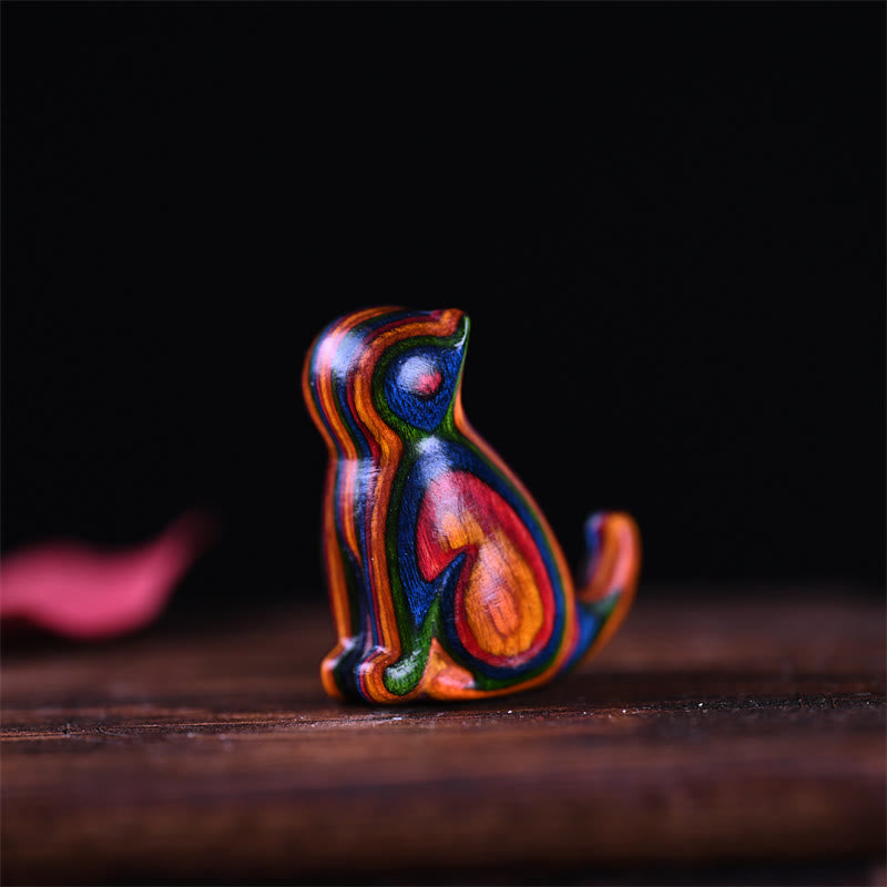 Small Leaf Red Sandalwood Ebony Wood Sandalwood Green Sandalwood Lucky Mini Cat Deer Sooth Phone Hanging Decoration