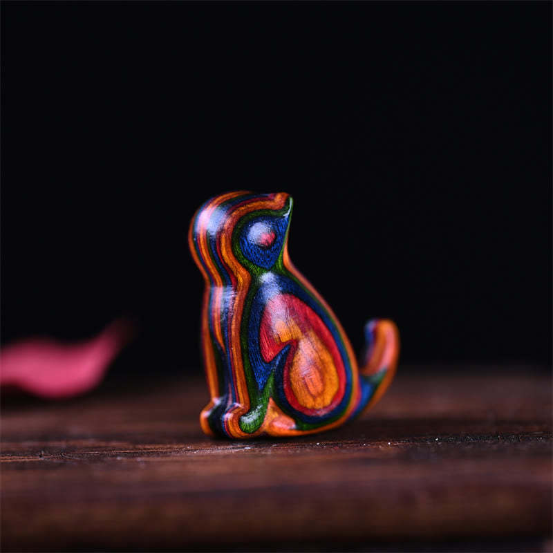 Small Leaf Red Sandalwood Ebony Wood Sandalwood Green Sandalwood Lucky Mini Cat Deer Sooth Phone Hanging Decoration