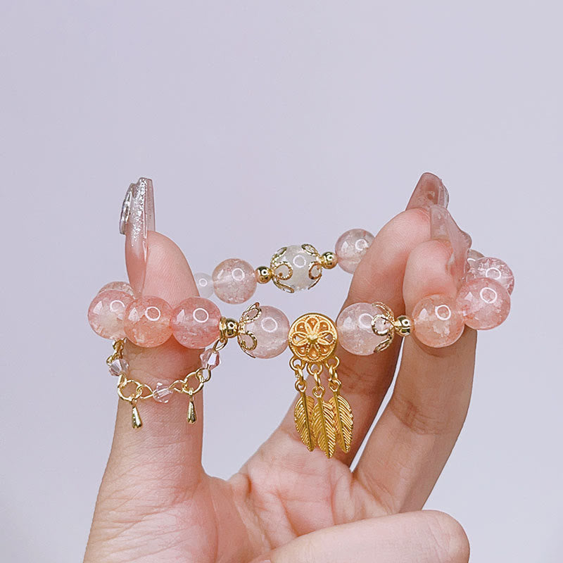 Glass Bead Dream Catcher Protection Charm Bracelet