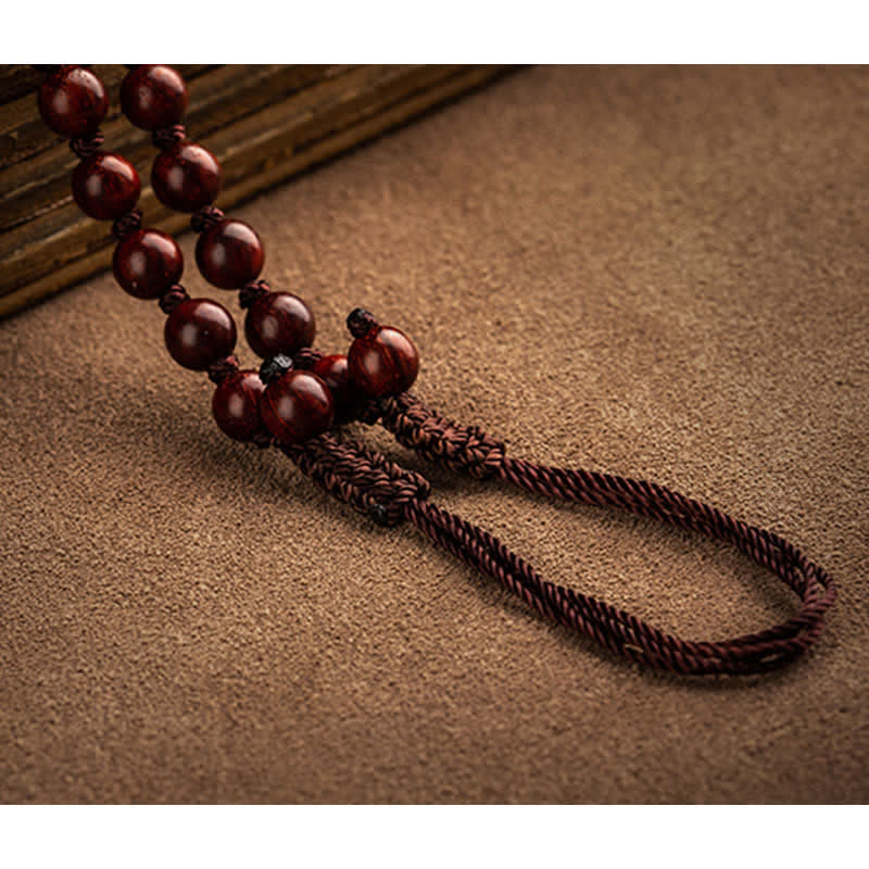 Chinese Zodiac Natal mystic zen Small Leaf Red Sandalwood Lotus Protection Necklace Pendant