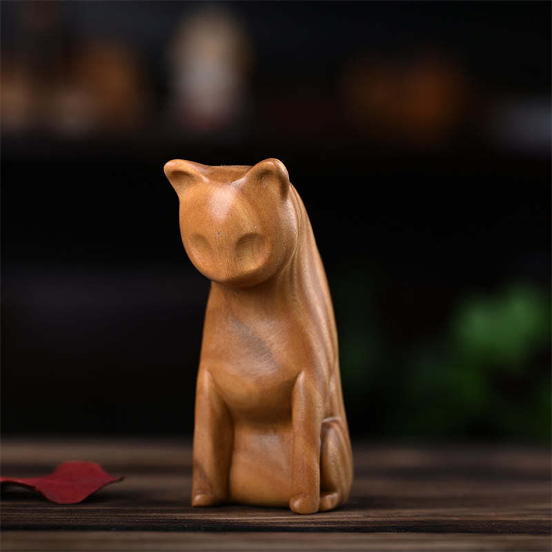 Small Cat Mouse Green Sandalwood African Red Rosewood Peace Home Decoration