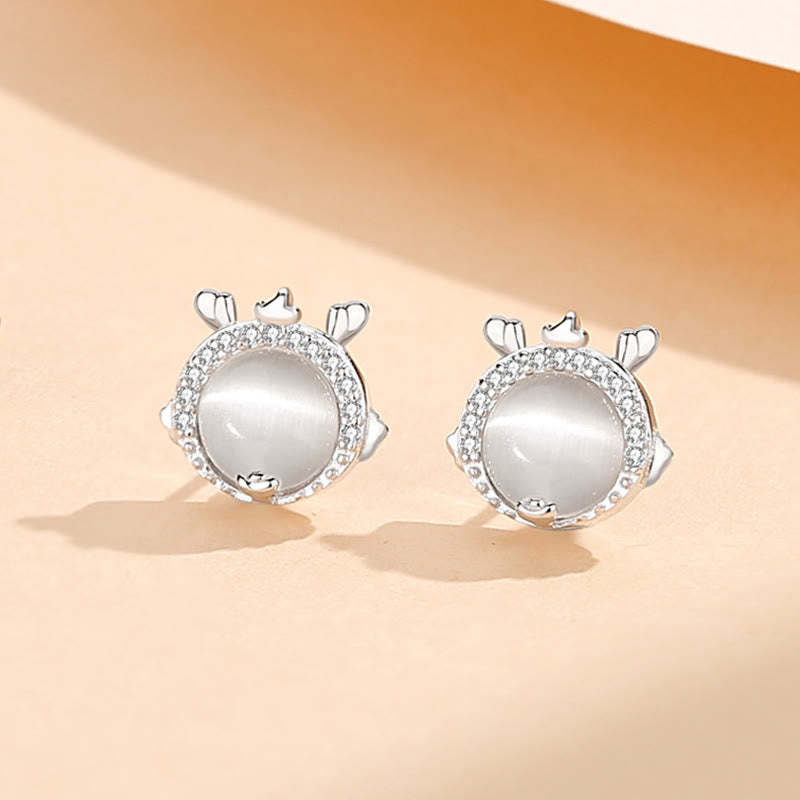 925 Sterling Silver Year of the Dragon Cat's Eye Cute Dragon Copper Coin Protection Bracelet Necklace Pendant Earrings (Extra 30% Off | USE CODE: FS30)