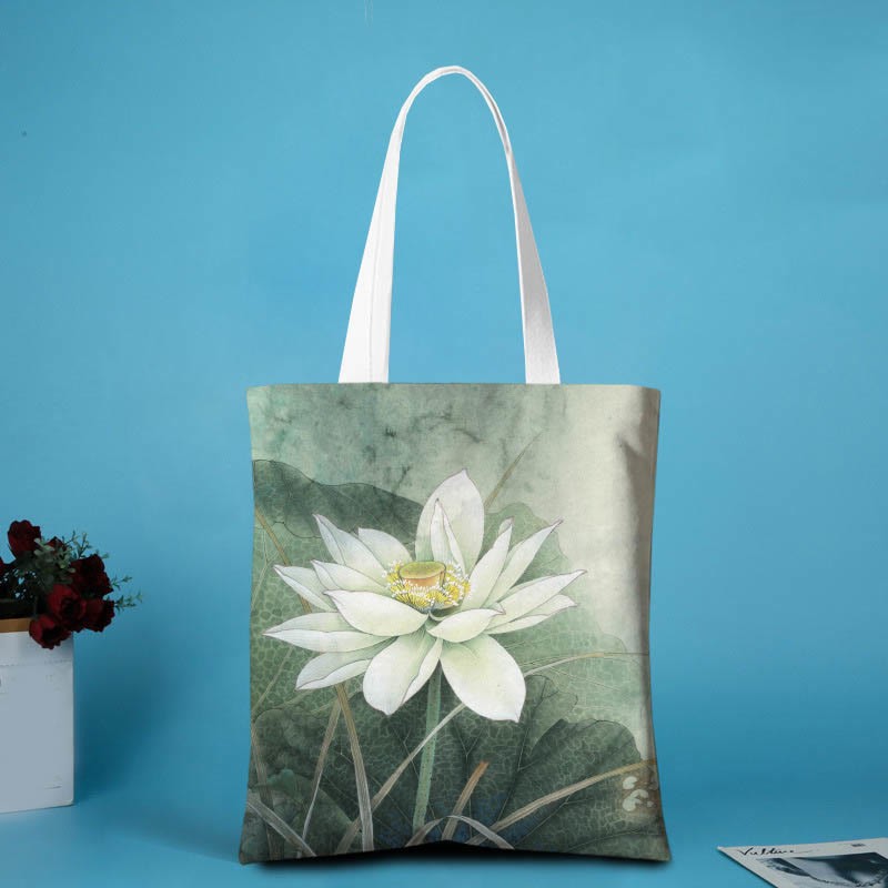 Lotus Shape Canvas Shoulder Bag