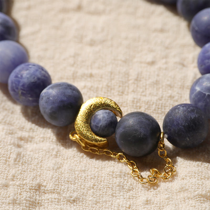Sodalite Ivory Fruit Dancing Lion Crescent Moon Harmony Bracelet
