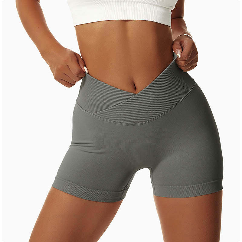 Women Seamless High Elasticity Sports Fitness High Waist Yoga Workout Shorts