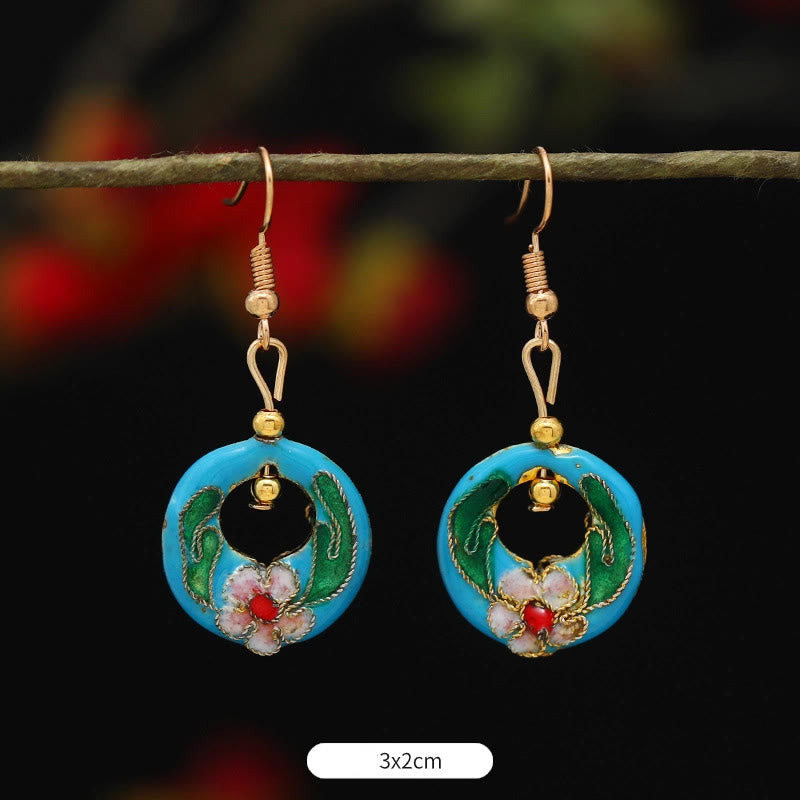 Lotus Butterfly Flower Alloy Copper Enlightenment Drop Earrings