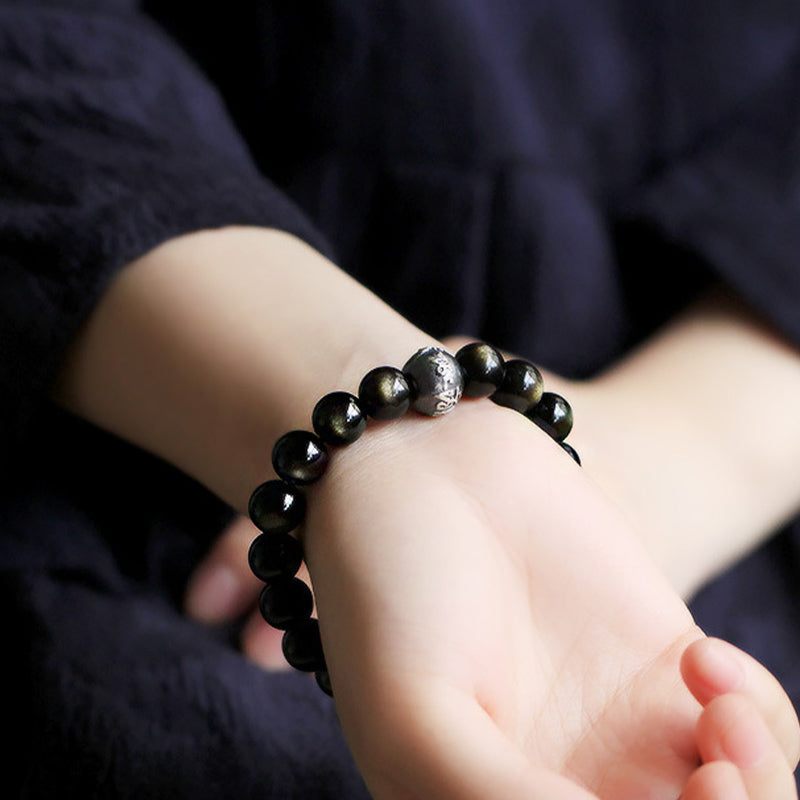 Chinese Zodiac Natal mystic zen Obsidian Purification Bracelet