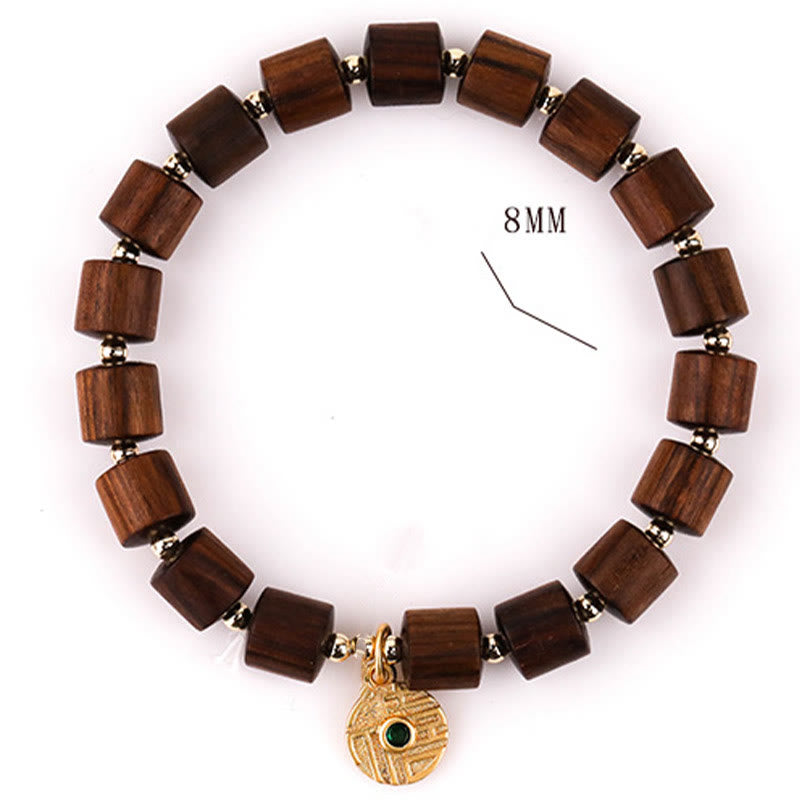 Natural Rosewood Barrel Beads Warmth Bracelet