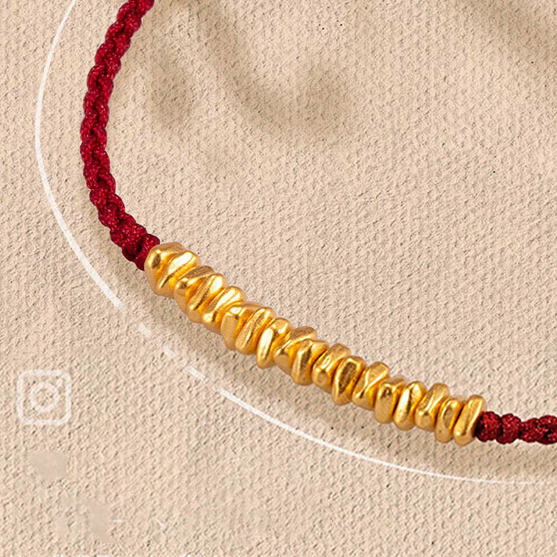 999 Gold Small Gold Pieces Design Handmade Protection?Braided Rope Bracelet