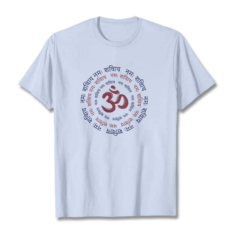 OM Mantra Character Sanskrit Cotton Tee T-shirt