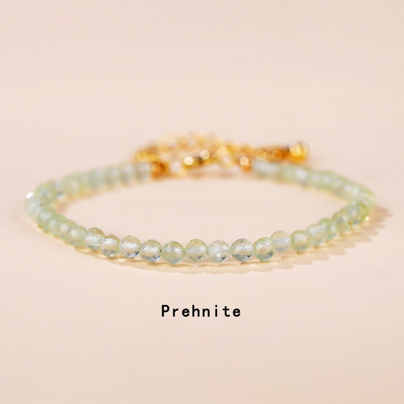Strawberry Quartz Prehnite Peridot Lazurite Pink Crystal Tourmaline Healing Chain Bracelet