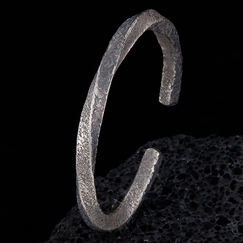 Retro 999 Sterling Silver M?bius Loop Eternal Love Cuff Bracelet Bangle