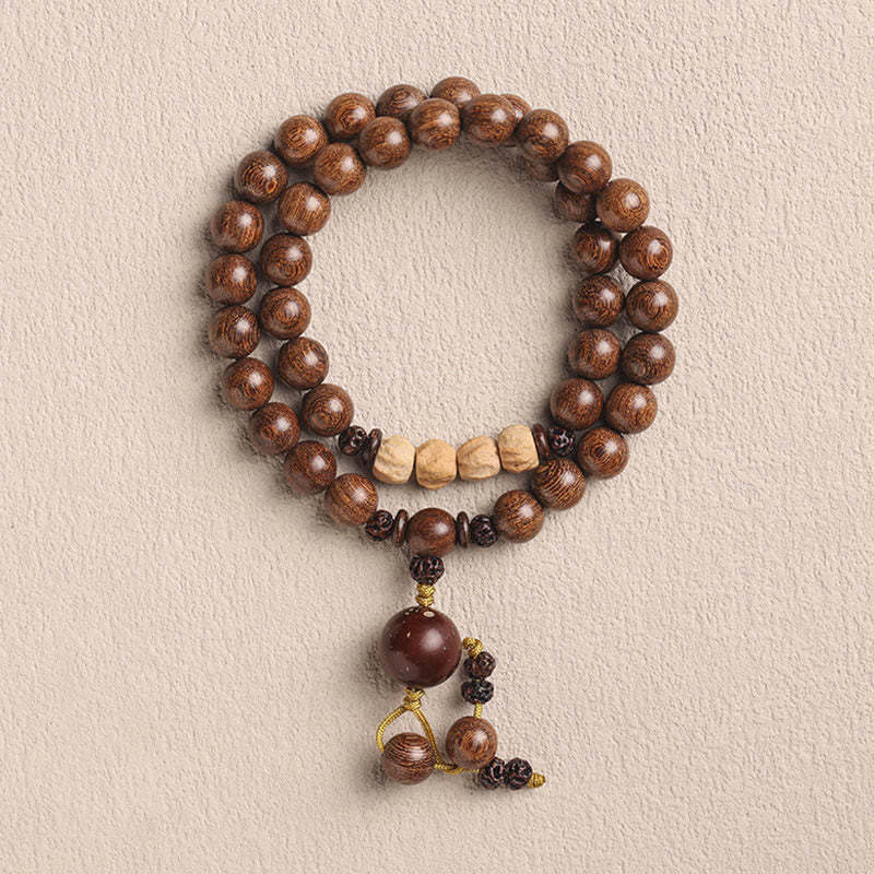 Sandalwood Small Leaf Red Sandalwood Bodhi Seed Purification Double Wrap Bracelet