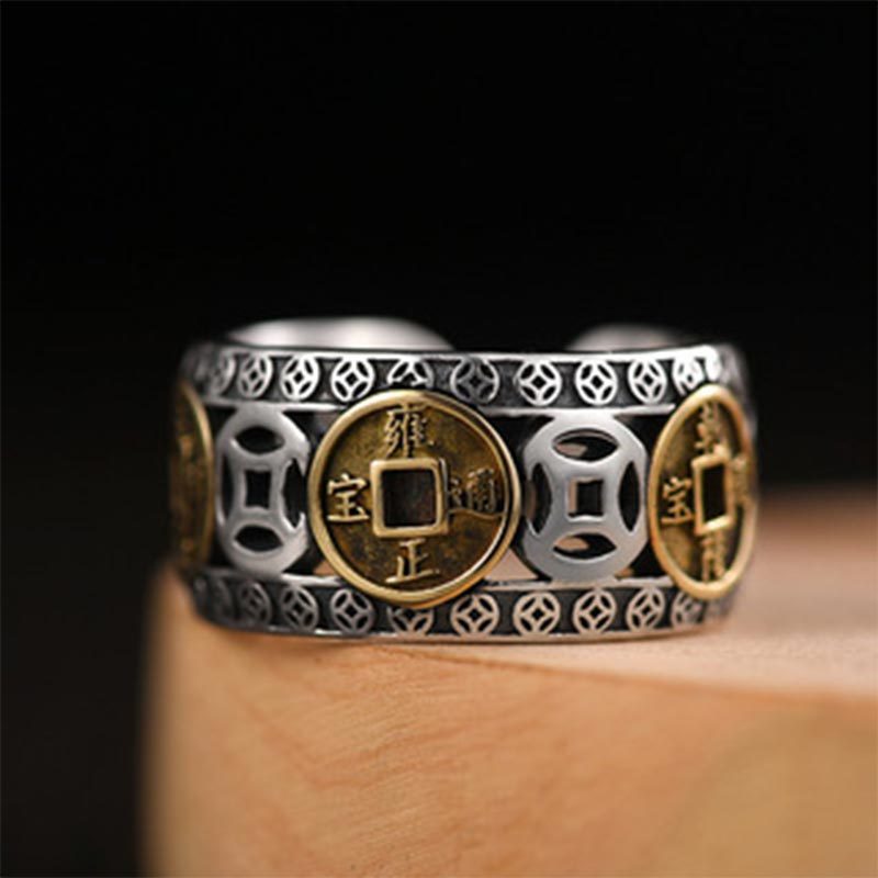 Five-Emperor Coins Balance Adjustable Ring