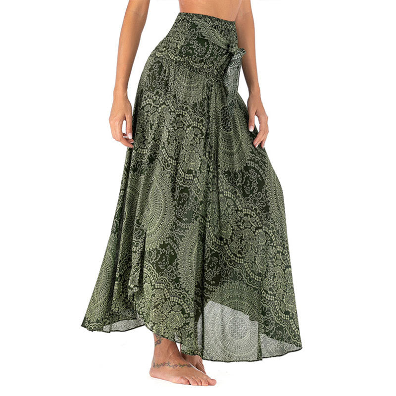 Two Style Wear Boho Compass Rose Flower Skirt Dress
