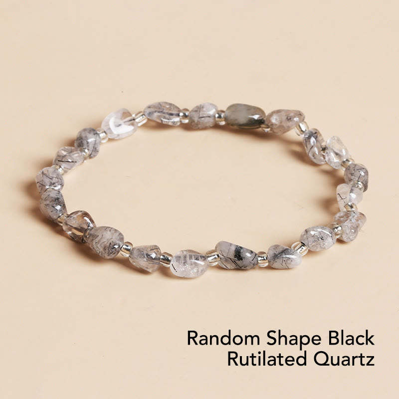Natural Irregular Shape Stone Crystal Meditation Balance Bracelet